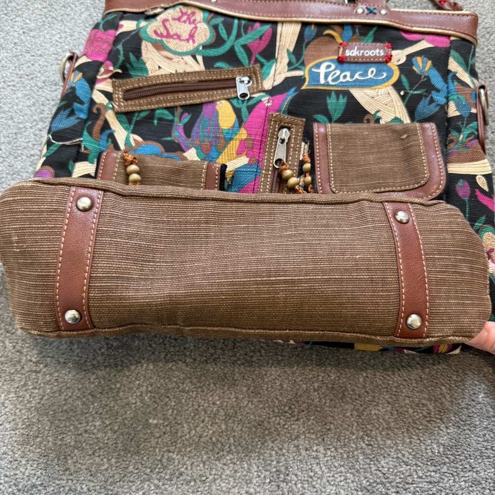The Sak SAKROOTS Artist Circle Artillery Peace Nature Print Handbag Purse - Picture 10 of 12